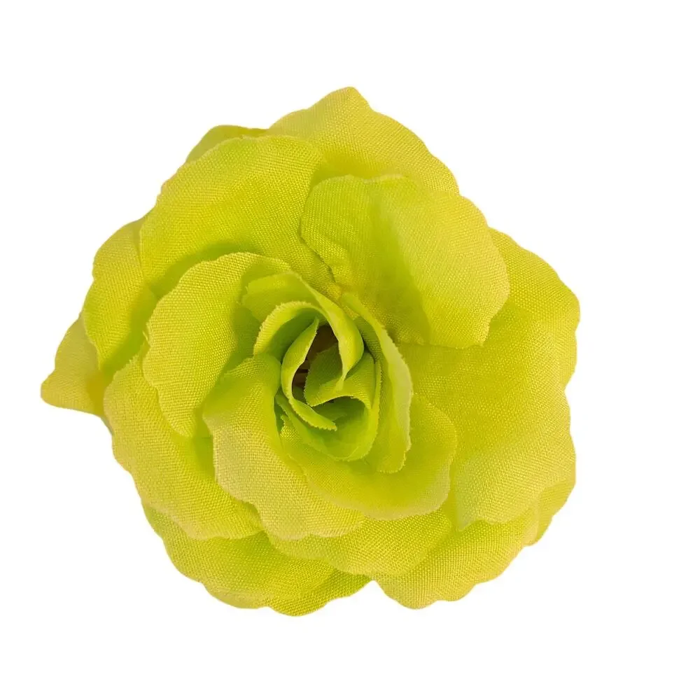 40 Lime Chartreuse Green Artificial Silk Rose Heads 3 Inch Wedding Craft Floral